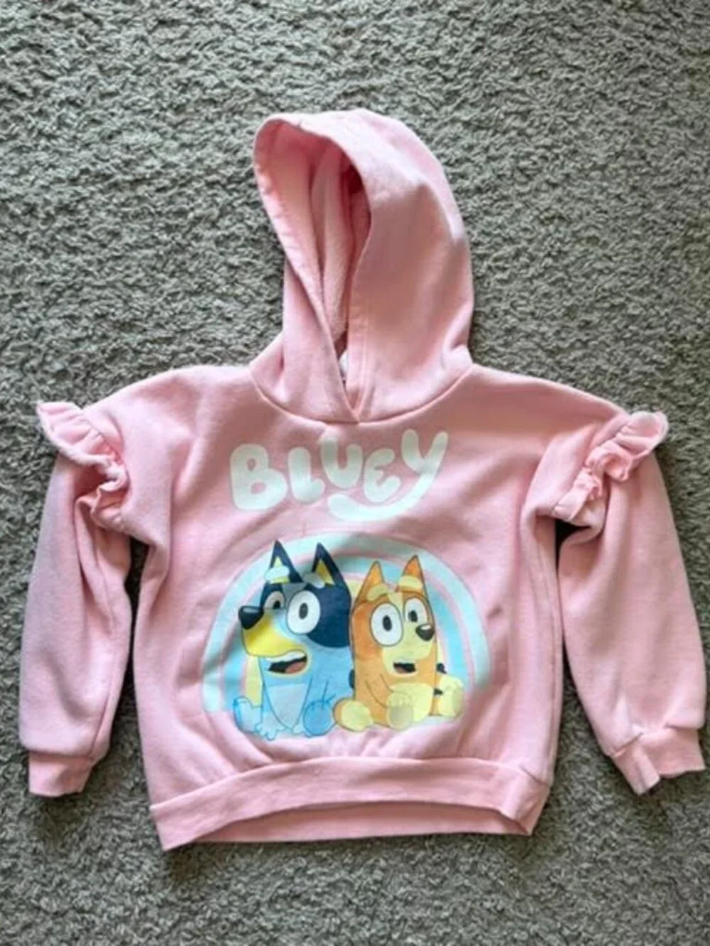 Bluey Bingo Girls 5T Fleece Hoodie & Leggings Set Pink/Purple